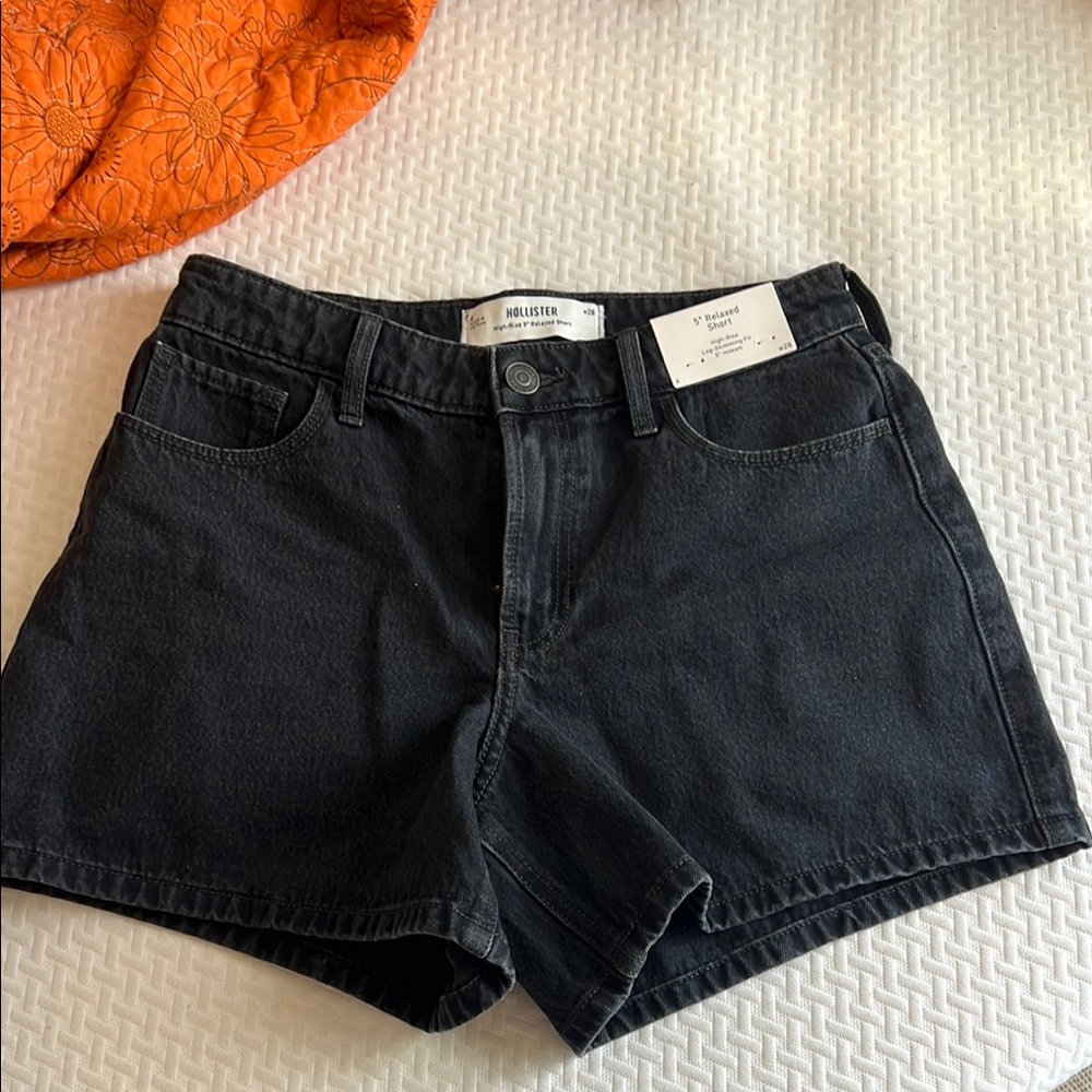 Hollister Black Jean Shorts Classic Denim Style